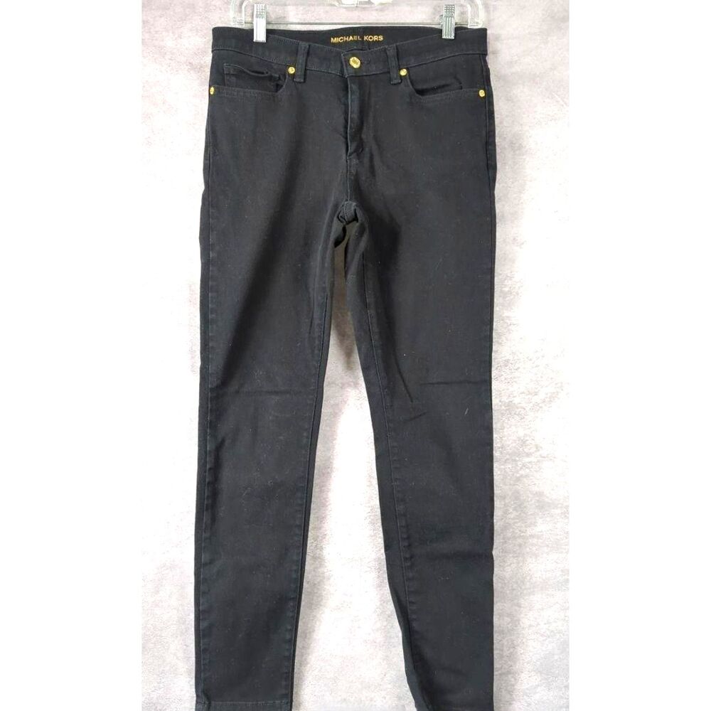 Michael Kors Black Stretch Cotton Izzy Skinny Jeans Pants Women's Size 8